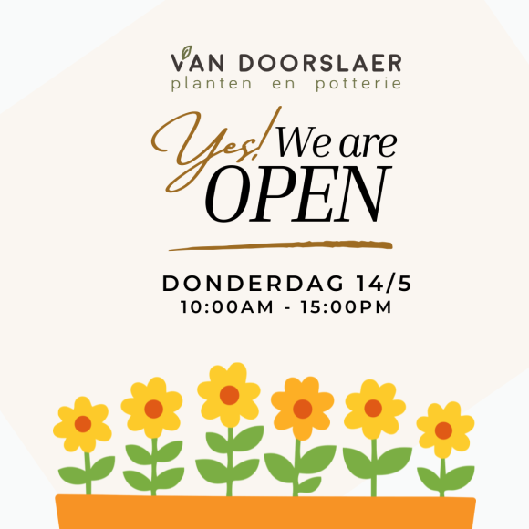 Open op hemelvaartdag 14/5