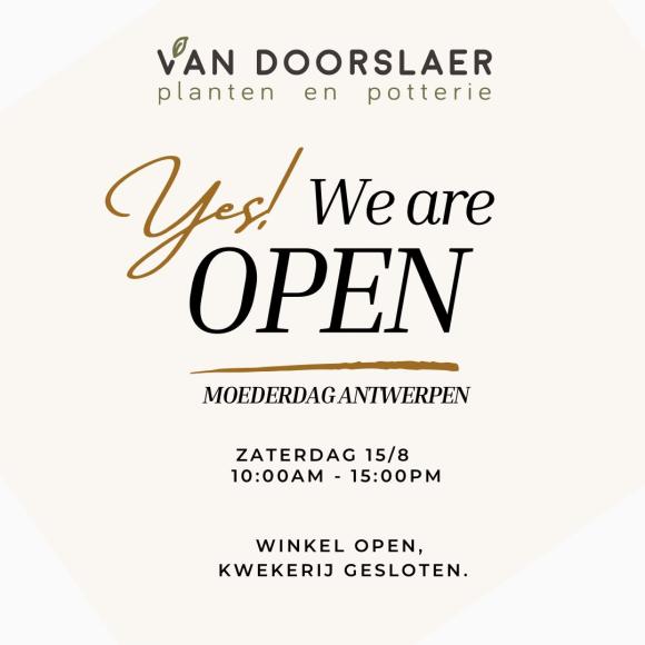 Wij zijn open op 15 augustus