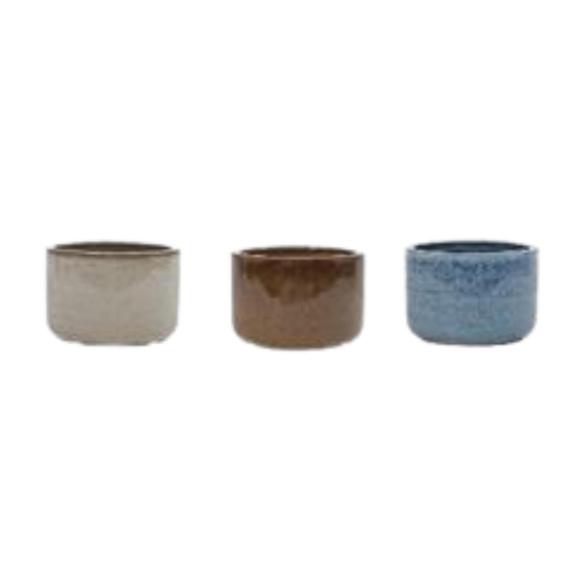 Glazed lage cilinder blue
