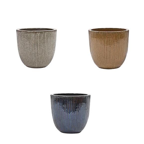 Glazed ronde pot grey