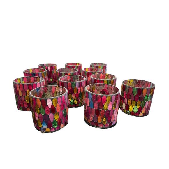 Theelicht mozaïek multicolor