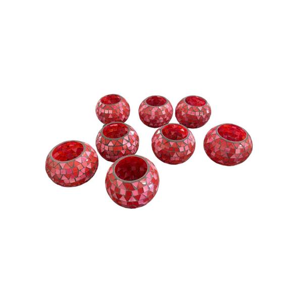 Theelicht mozaïek rood