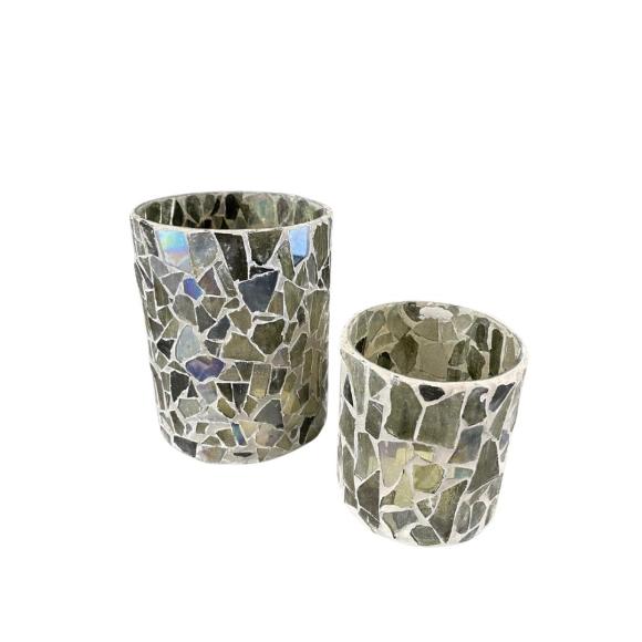 Theelicht mozaïek groen