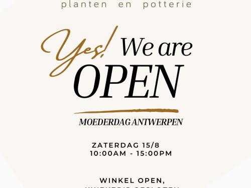 Wij zijn open op 15 augustus